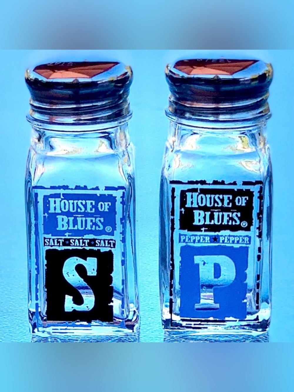 House of Blues Glass Salt and Pepper Shakers